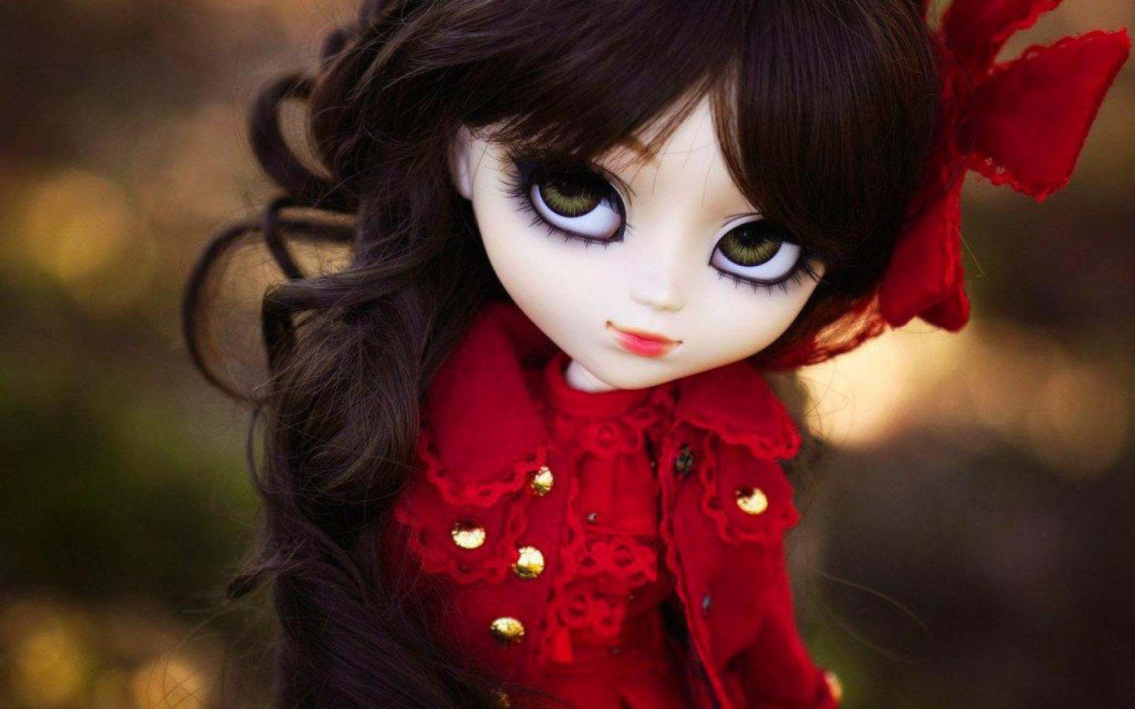 lovely doll in red dress