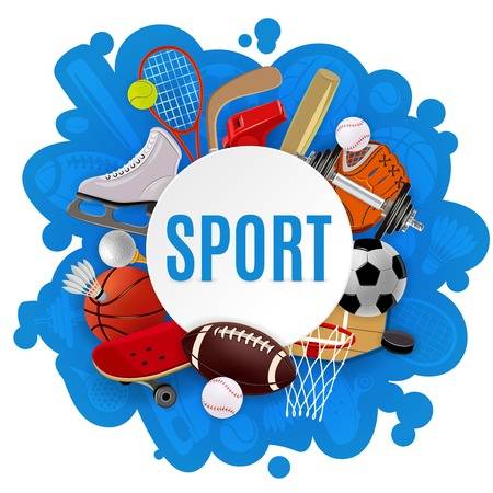 37811640 sport equipment concept with competitive games accessories and sportswear vector illustration