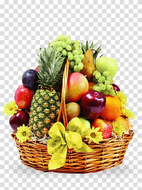 cartoon banana food gift baskets fruit hamper delivery flower vegetable in a basket png clipart