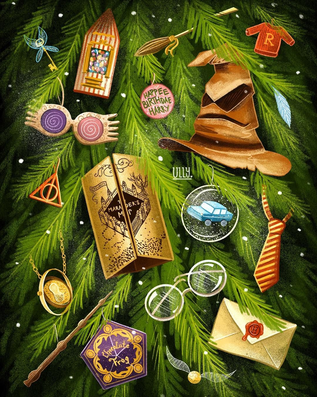 Гарри Поттер Рождество в Хогвартсе арт