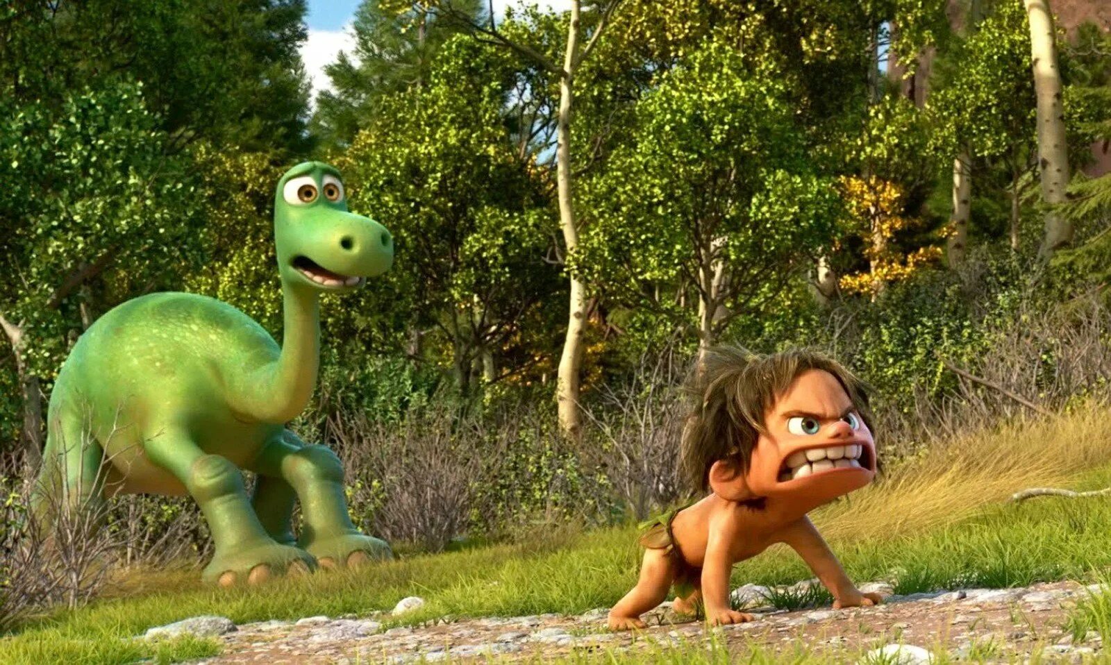 Динозавр с обезьянами мультик