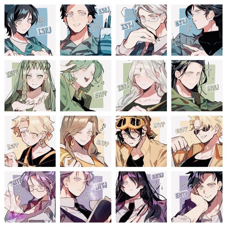 ⋟ Кто ты из аниме-героев по MBTI || 16 типов – 256 персонажей ⋞ лого