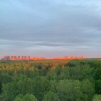 вид из окна закат