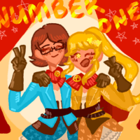 Мы с Аруру Оцуки из игры Revue Starlight RE:LIVE победили на ревю~