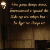 "Ночь, улица, фонарь, аптека" Александр Блок